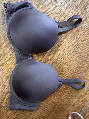 Felina Charcoal Smooth Lace-Trim Padded T-Shirt Bra